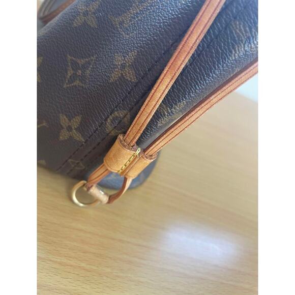 Authentic Louis Vuitton Neverfull PM Monogram Tote Shoulder Bag LV Brown Tan - Picture 9 of 10